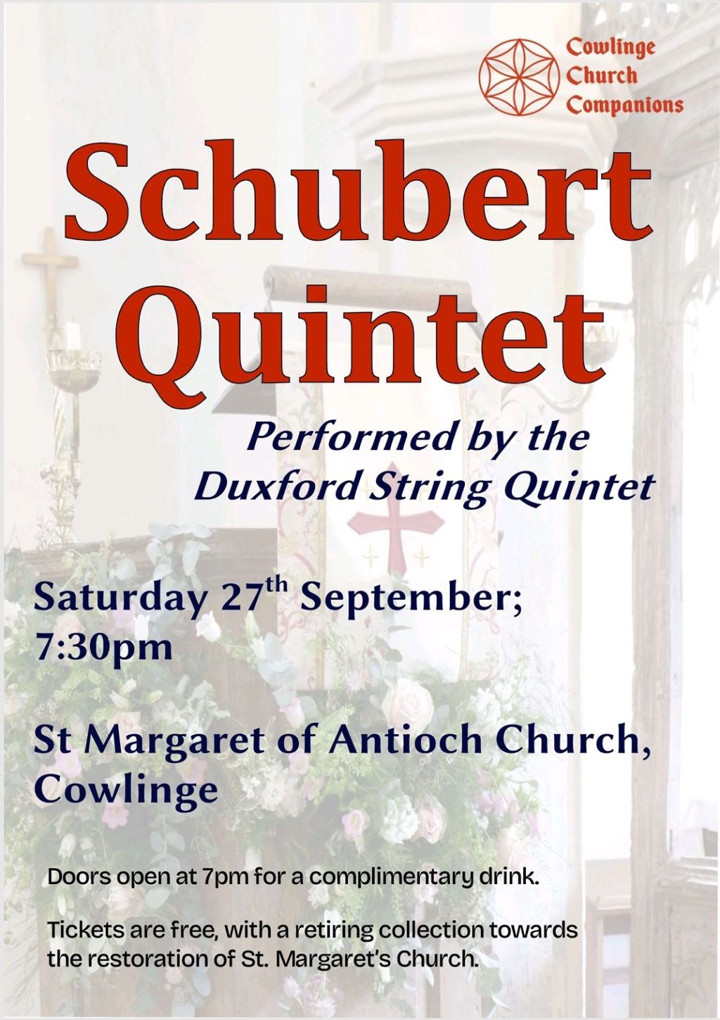 Autumn Concert: Duxford String Quintet plays the Schubert&nbsp;Quintet